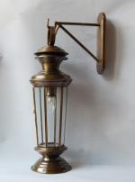 Large Colonial porch lantern with triangular bracket